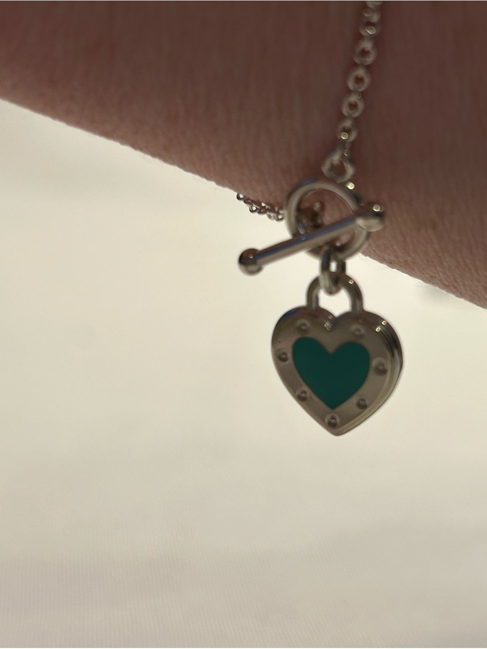 NEW Tiffany & Co. Silver and Blue Enamel Heart Toggle Bracelet - Blue Box - Picture 9 of 12